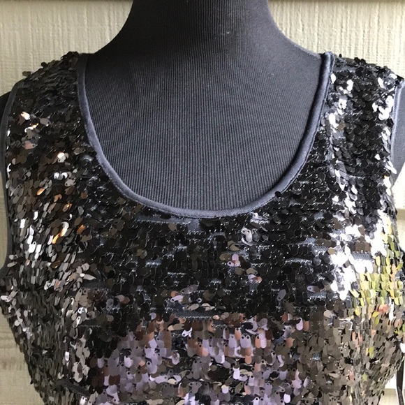 SIONI NWT black sequin top - Picture 2 of 6